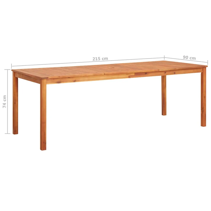 Ensemble à manger de jardin 9 pcs avec coussins Acacia solide - 8