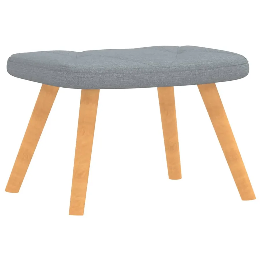 Chaise de relaxation avec tabouret Gris clair Tissu - 6