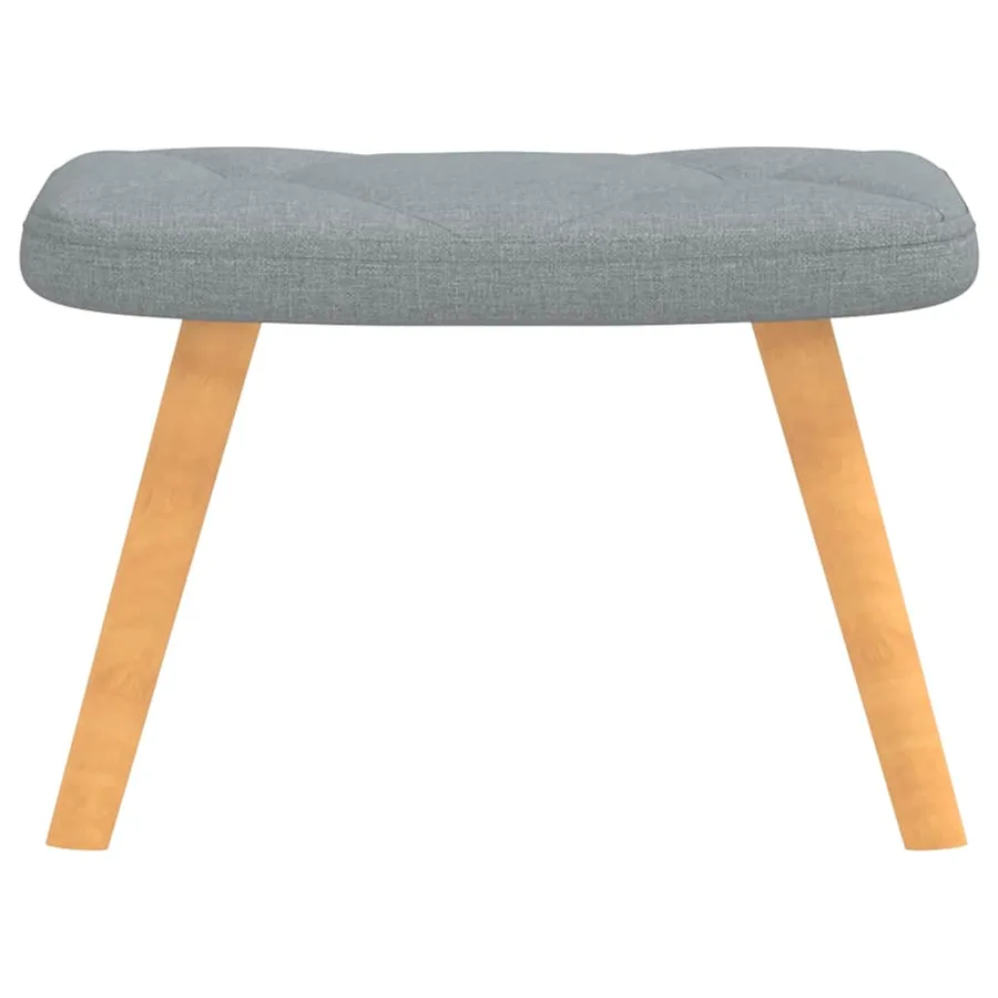 Chaise de relaxation avec tabouret Gris clair Tissu - 7