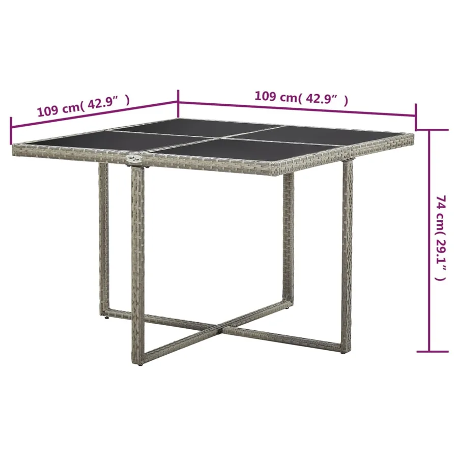 Ensemble à manger d'extérieur 9pcs et coussins Résine tressée - 18