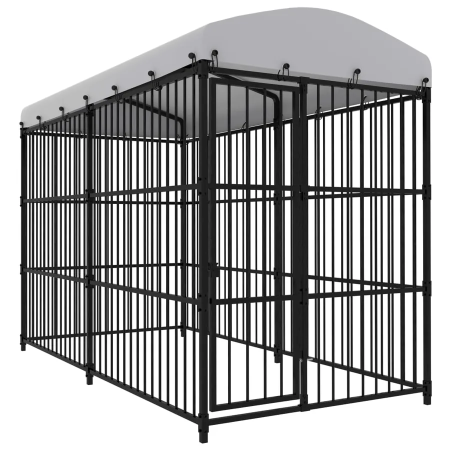 Chenil d'extérieur avec toit pour chiens 300x150x210 cm
