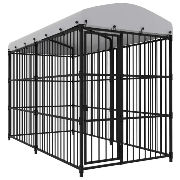 Chenil d'extérieur avec toit pour chiens 300x150x210 cm
