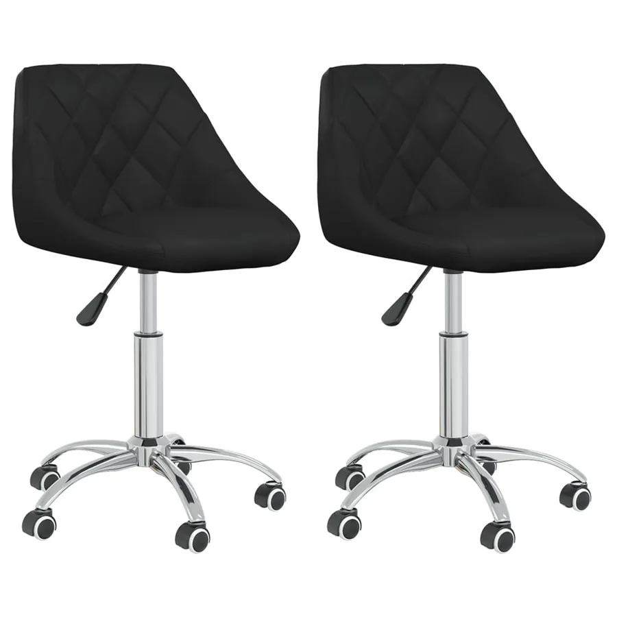 Chaises à manger pivotantes lot de 2 noir similicuir - 2