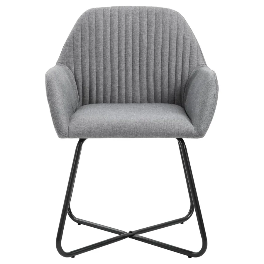Chaises à manger lot de 4 gris clair tissu - 3