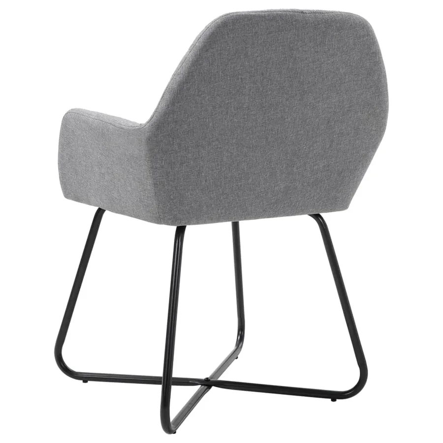 Chaises à manger lot de 4 gris clair tissu - 5