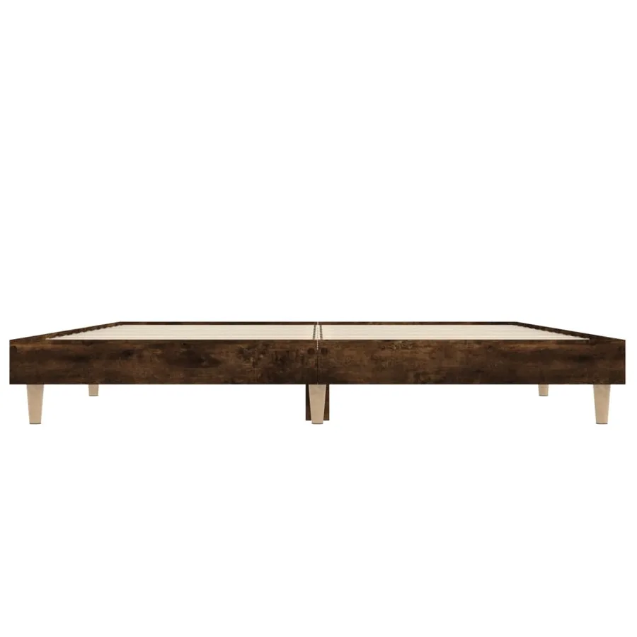 Cadre de lit sans matelas chêne fumé 135x190 cm bois ingénierie - 6