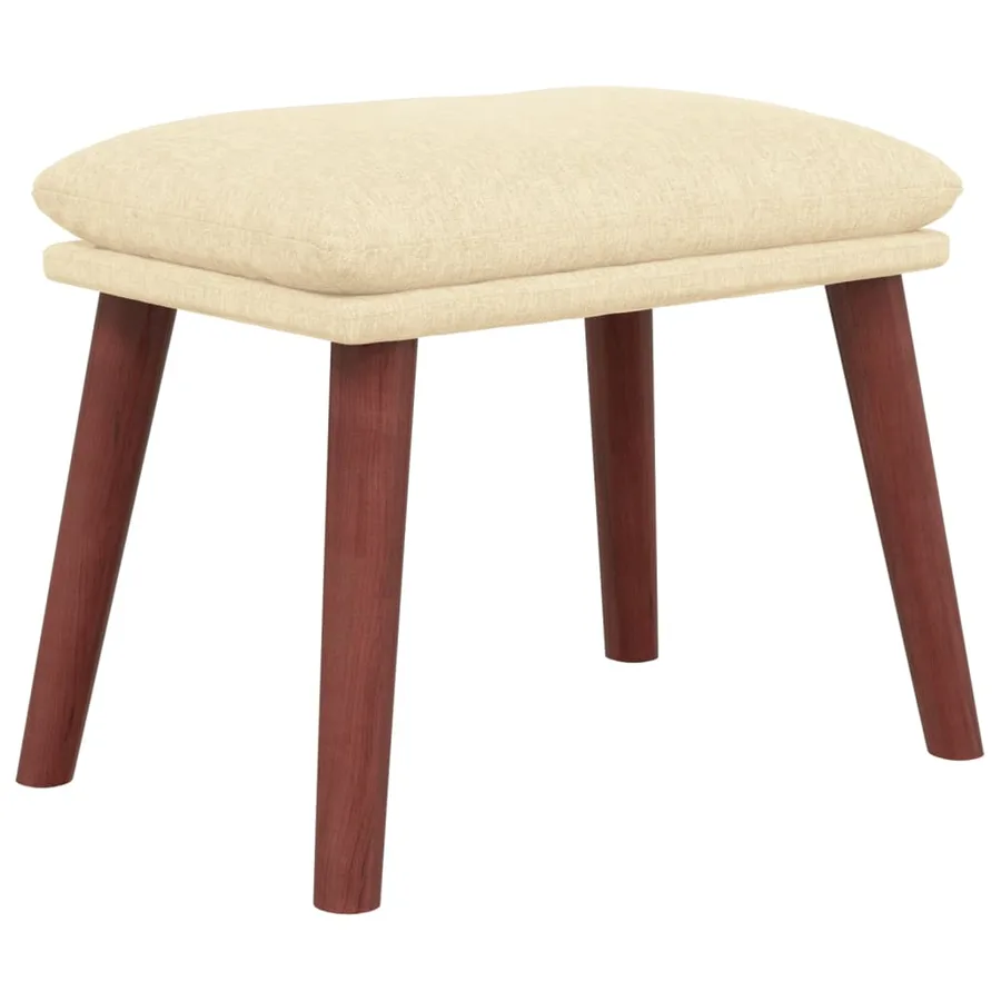 Chaise de relaxation avec repose-pied Crème Tissu - 5