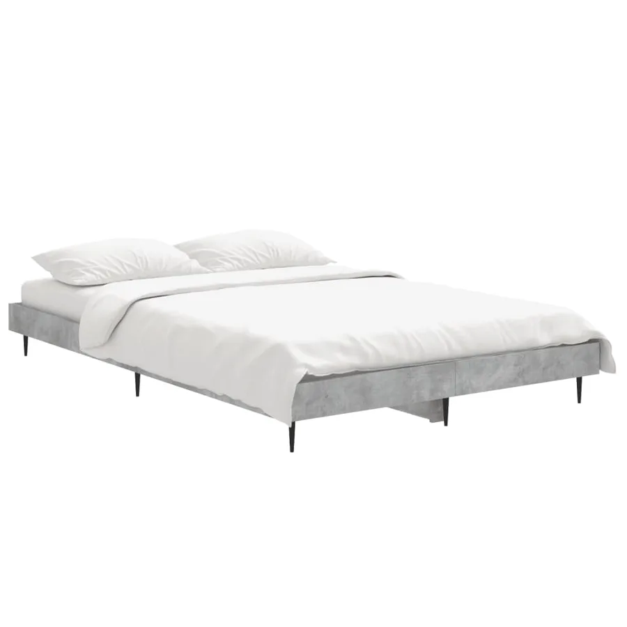 Cadre de lit sans matelas gris béton 120x190 cm - 3