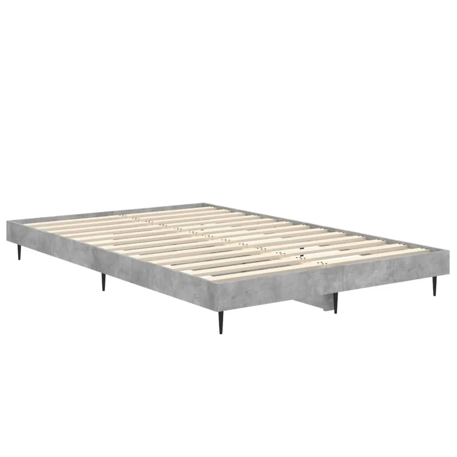 Cadre de lit sans matelas gris béton 120x190 cm - 5
