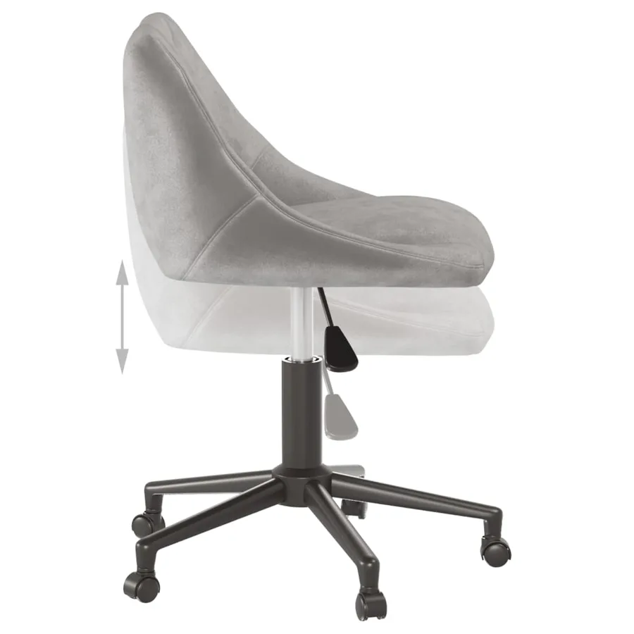 Chaise pivotante de salle à manger Gris clair Velours - 5