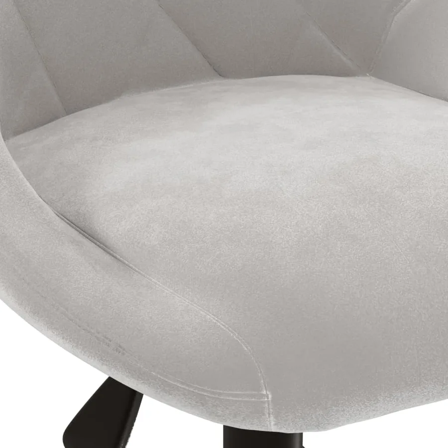 Chaise pivotante de salle à manger Gris clair Velours - 6