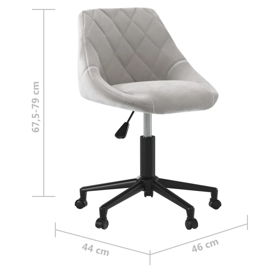 Chaise pivotante de salle à manger Gris clair Velours - 7