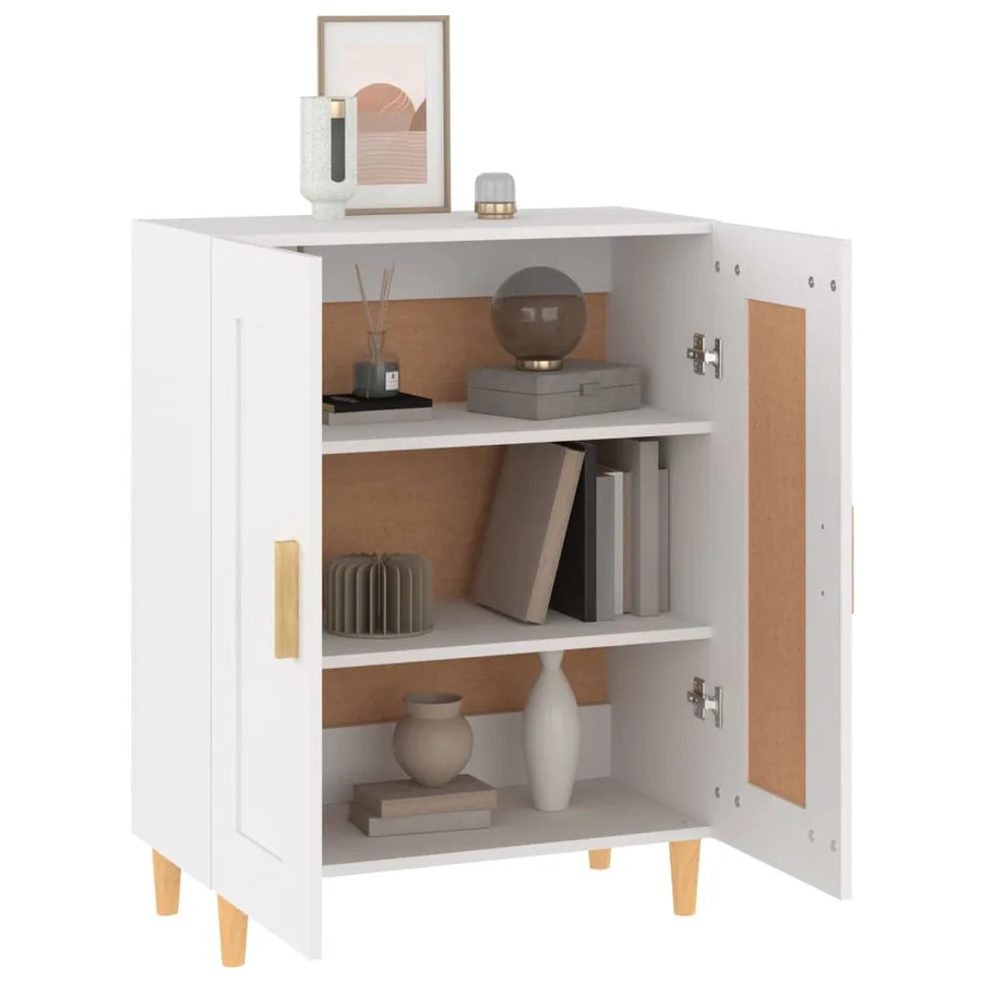 Buffet Blanc 69,5x34x90 cm Bois d'ingénierie - 4