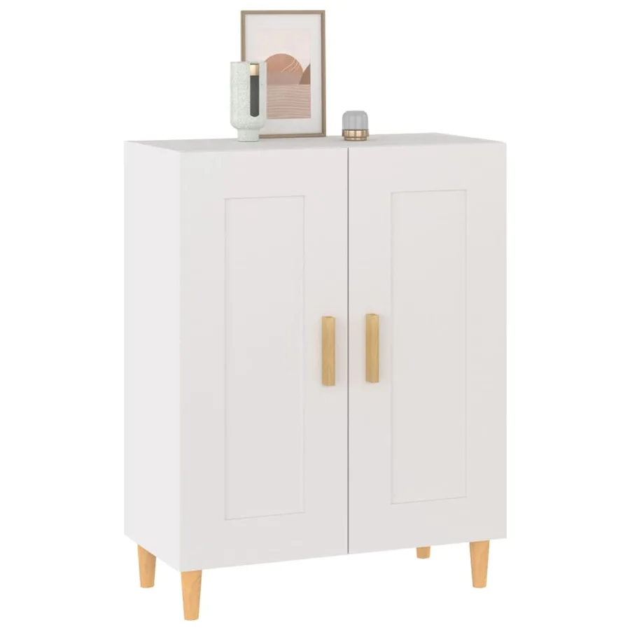 Buffet Blanc 69,5x34x90 cm Bois d'ingénierie - 5