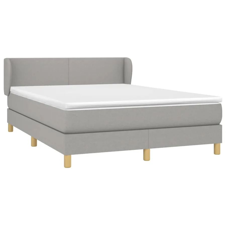 Sommier à lattes de lit avec matelas Gris clair 140x200cm Tissu - 3