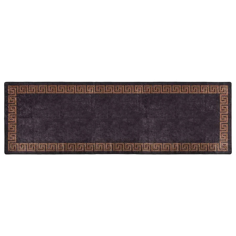 Tapis lavable 80x300 cm Noir et doré - 2