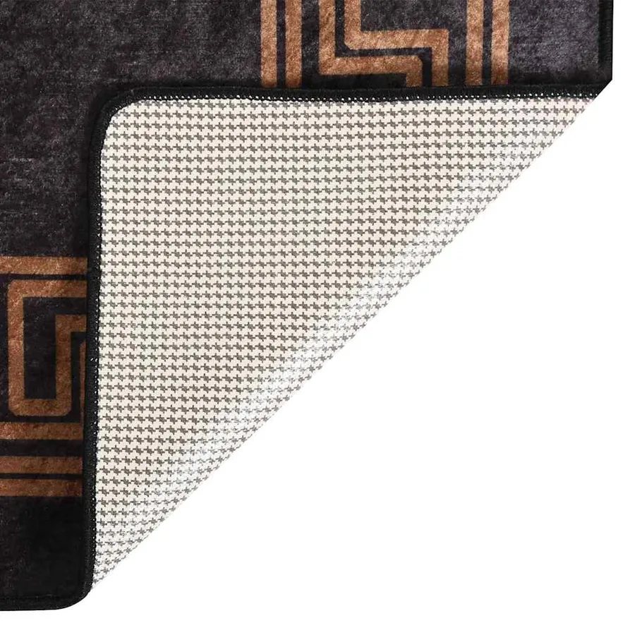 Tapis lavable 80x300 cm Noir et doré - 3