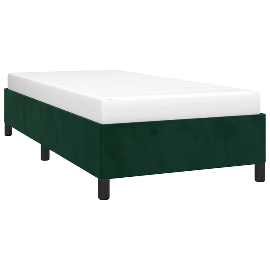 Cadre de lit sans matelas vert foncé 80x200 cm velours - 3