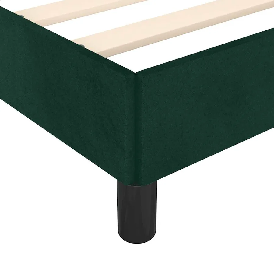 Cadre de lit sans matelas vert foncé 80x200 cm velours - 7