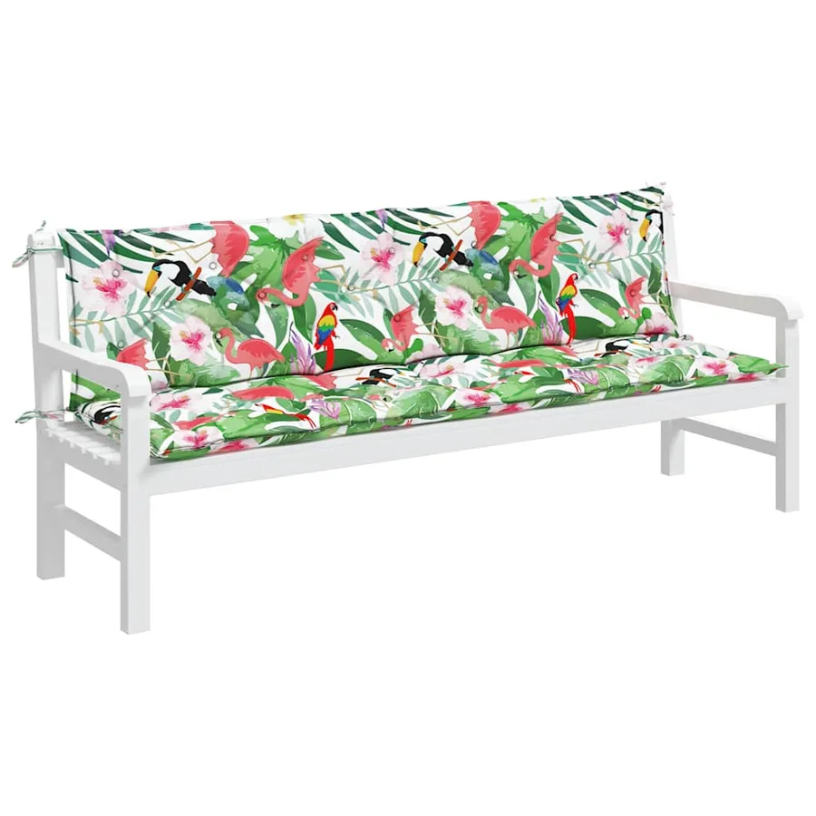 Coussins de banc de jardin lot de 2 multicolore 200x50x7 cm - 4
