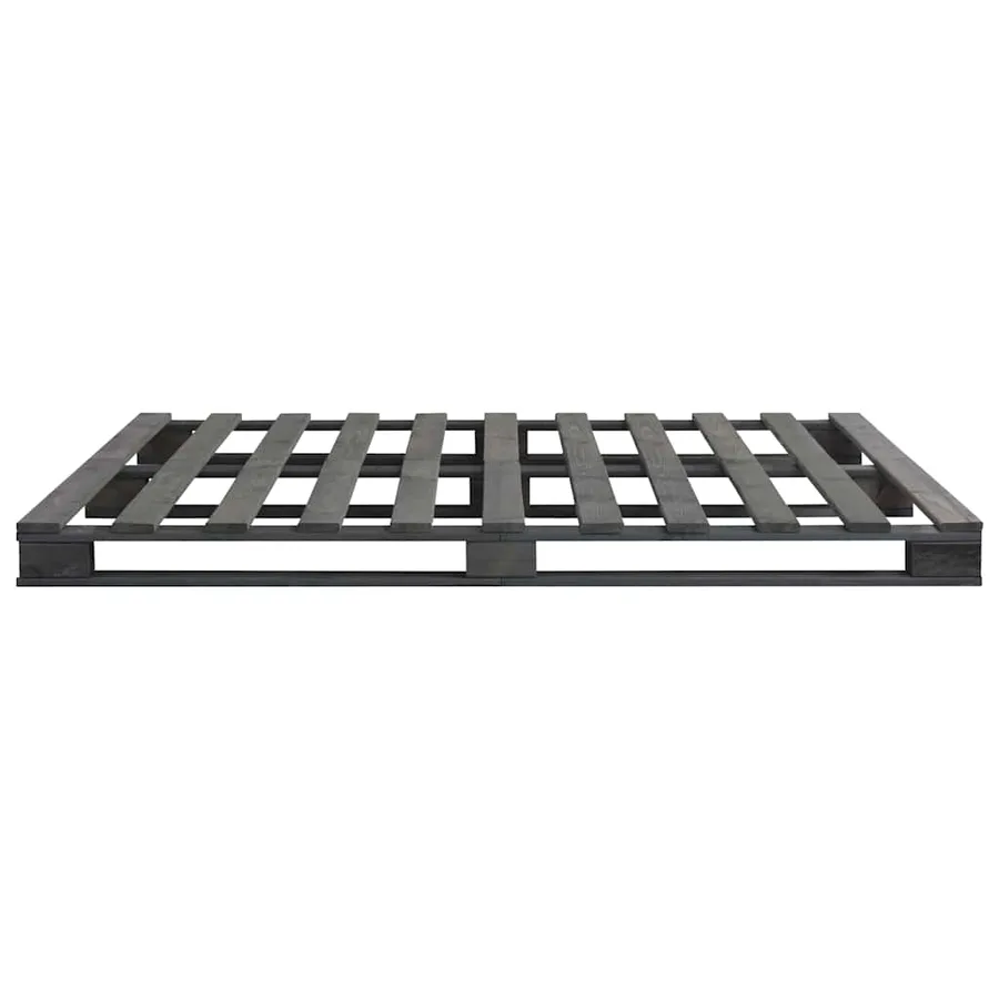 Cadre de lit de palette sans matelas gris 200x200cm bois massif - 4