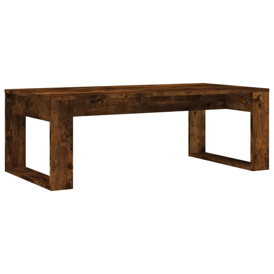 Table basse chêne fumé 102x50x35 cm bois d'ingénierie - 6