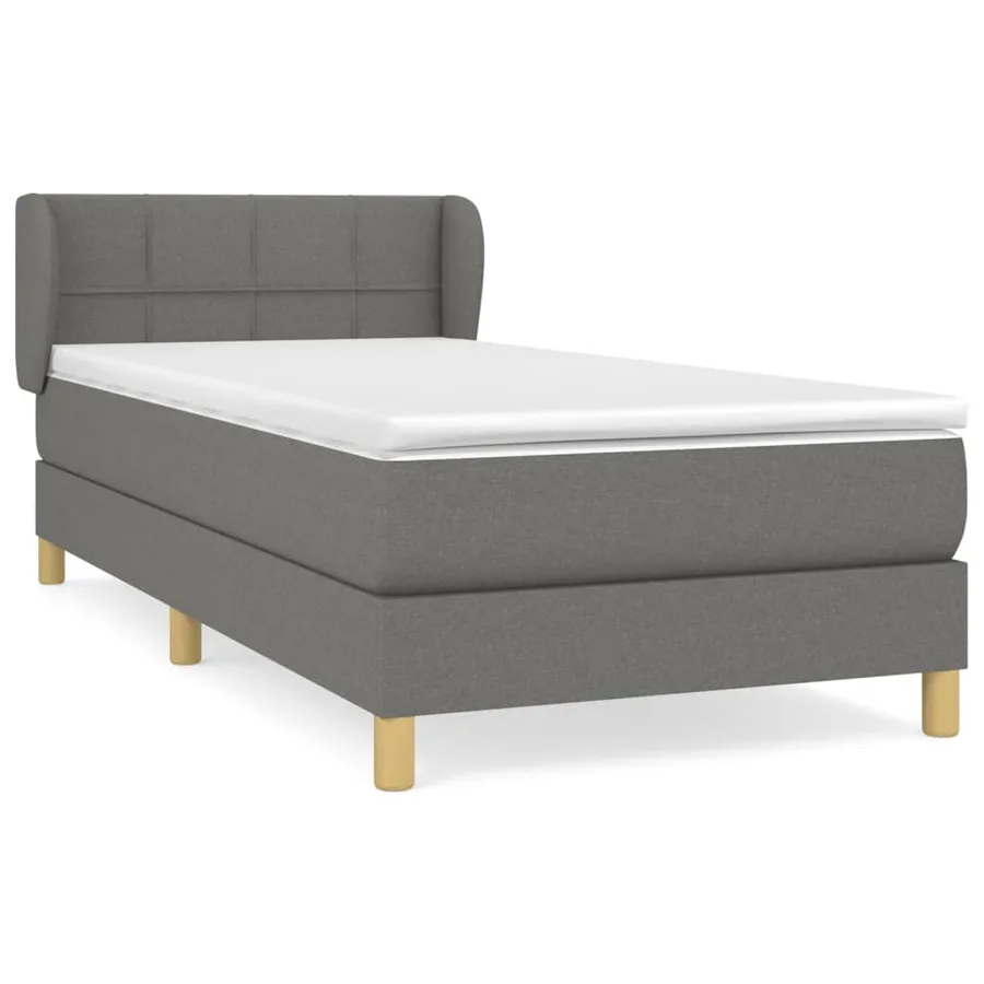 Sommier à lattes de lit avec matelas Gris foncé 100x200cm Tissu - 2
