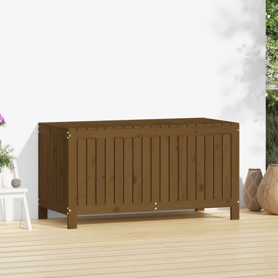 Boîte de rangement de jardin Marron miel 121x55x64 cm Bois pin - 3