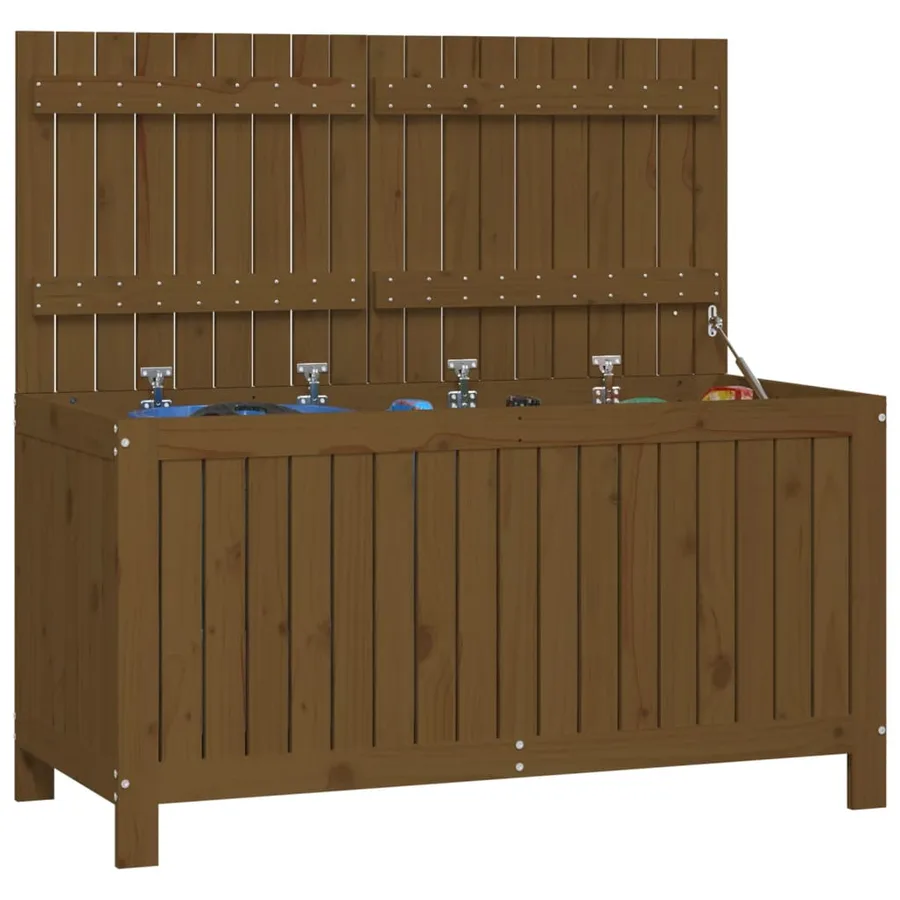 Boîte de rangement de jardin Marron miel 121x55x64 cm Bois pin - 4