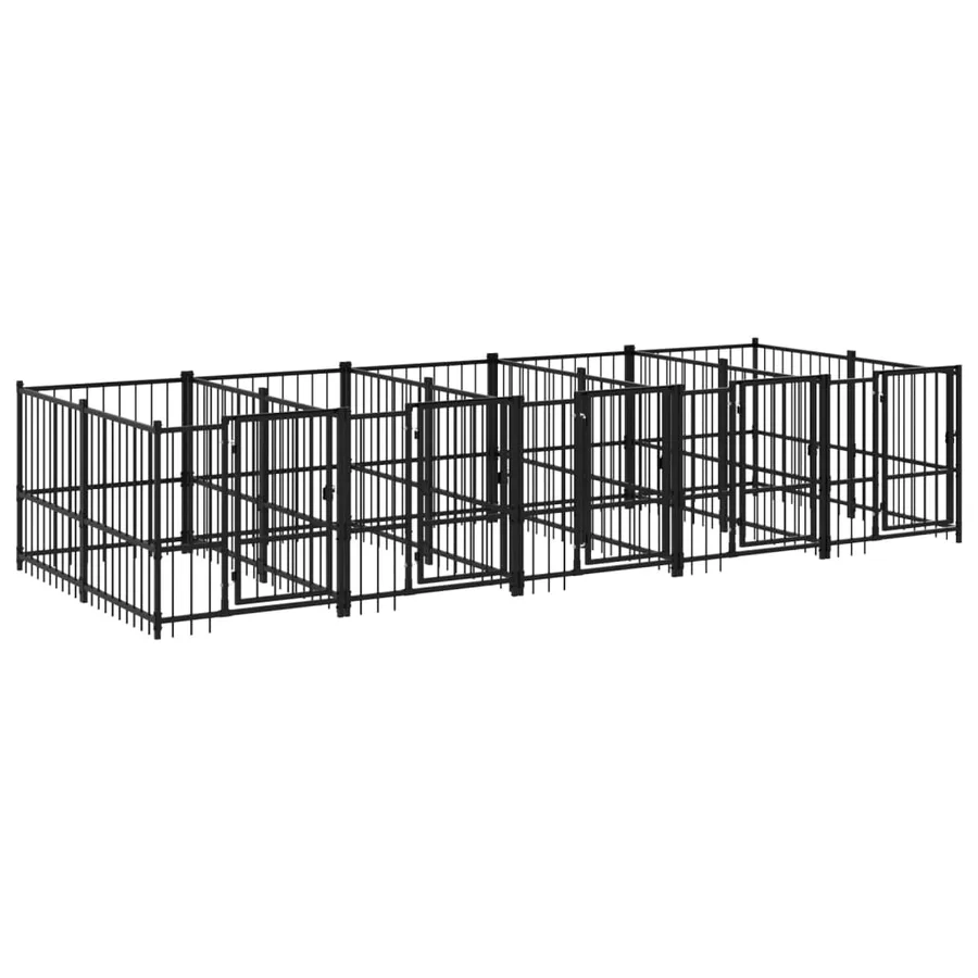 Chenil d'extérieur pour chiens Acier 9,38 m² - 2