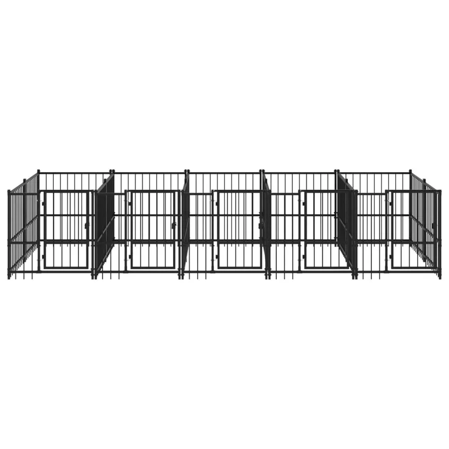 Chenil d'extérieur pour chiens Acier 9,38 m² - 3