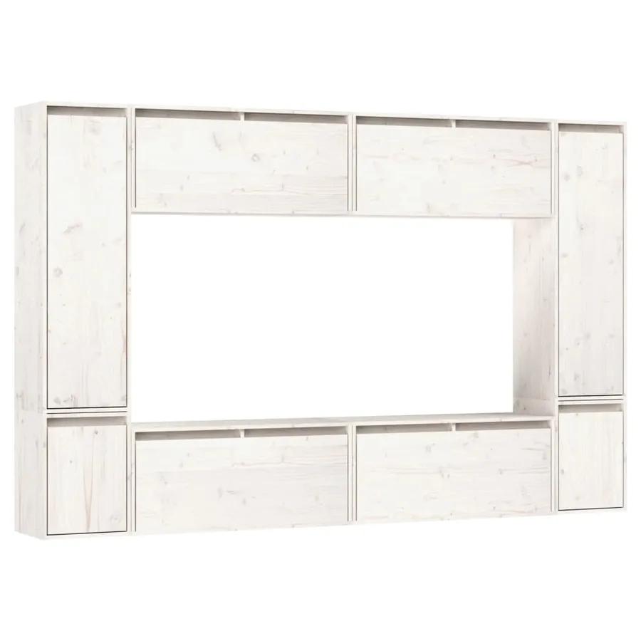 Meubles TV 8 pcs Blanc Bois massif de pin - 2
