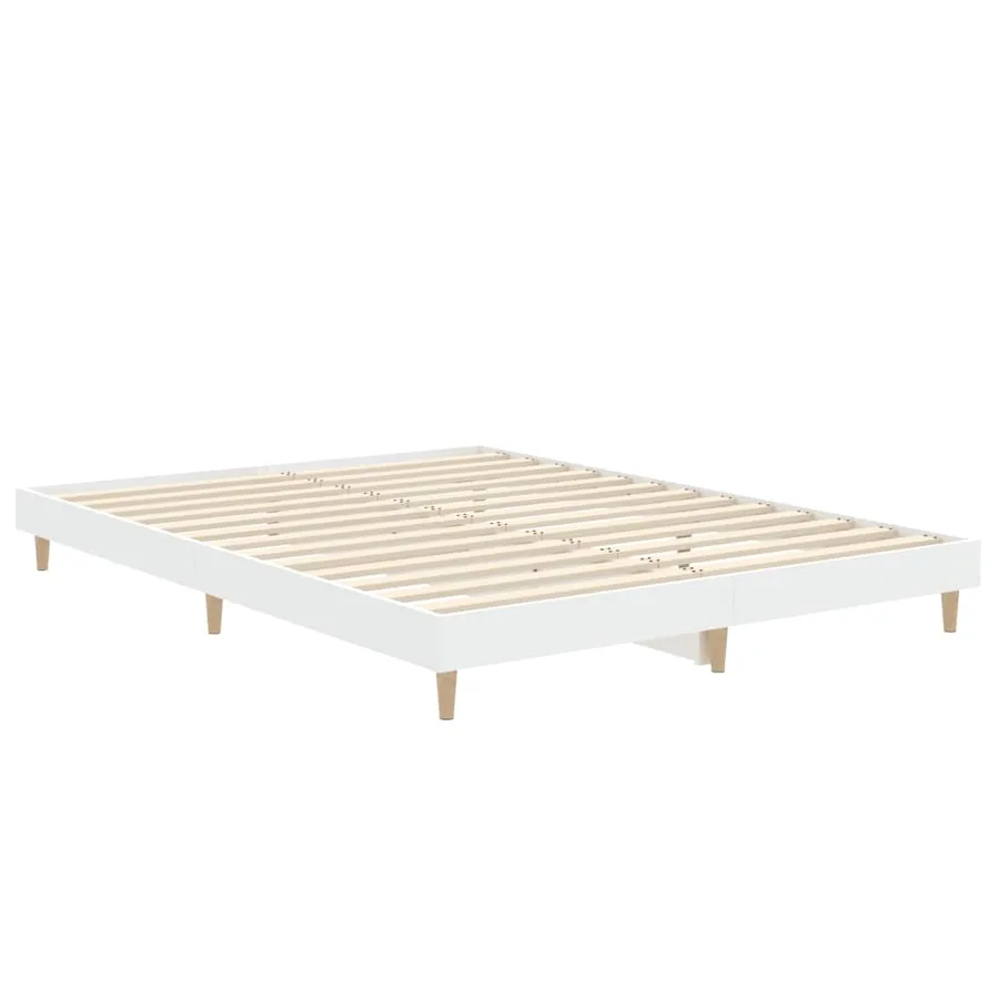 Cadre de lit sans matelas blanc 135x190 cm bois d'ingénierie - 5