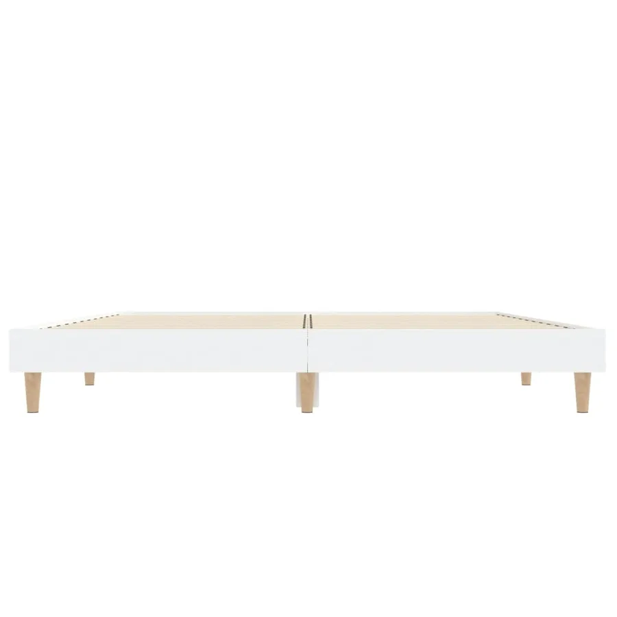 Cadre de lit sans matelas blanc 135x190 cm bois d'ingénierie - 6