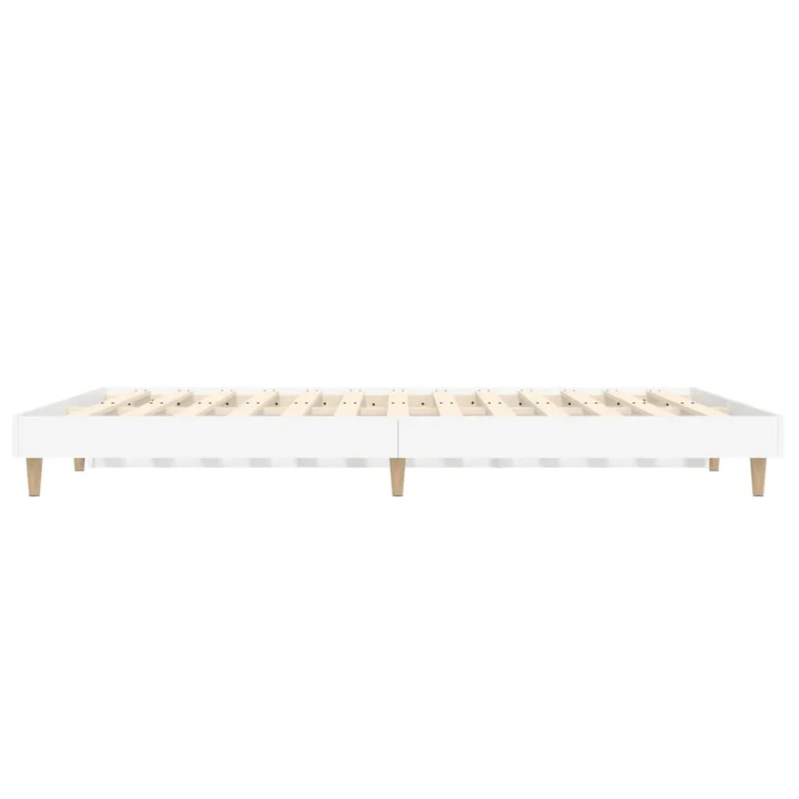 Cadre de lit sans matelas blanc 135x190 cm bois d'ingénierie - 7