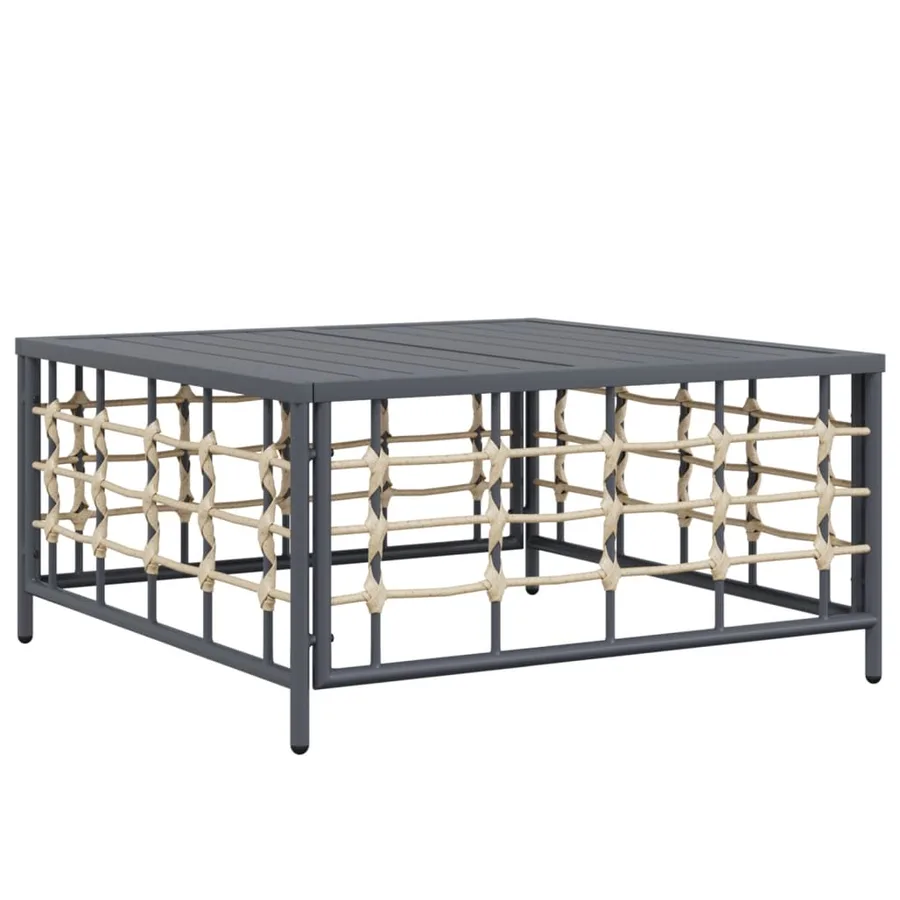 Salon de jardin 6 pcs avec coussins anthracite résine tressée - 6