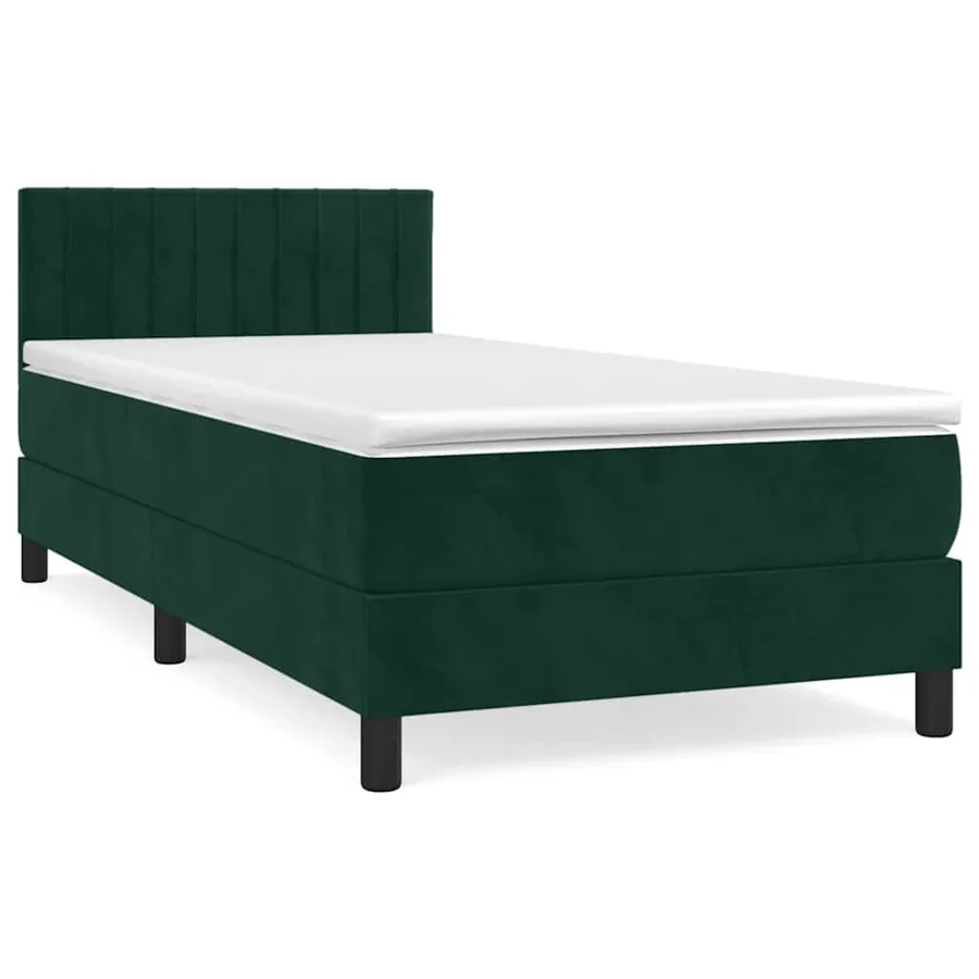 Sommier à lattes de lit avec matelas Vert foncé 90x200 cm - 2