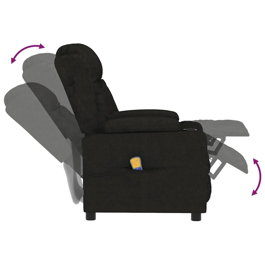 Fauteuil de massage Noir Tissu - 6