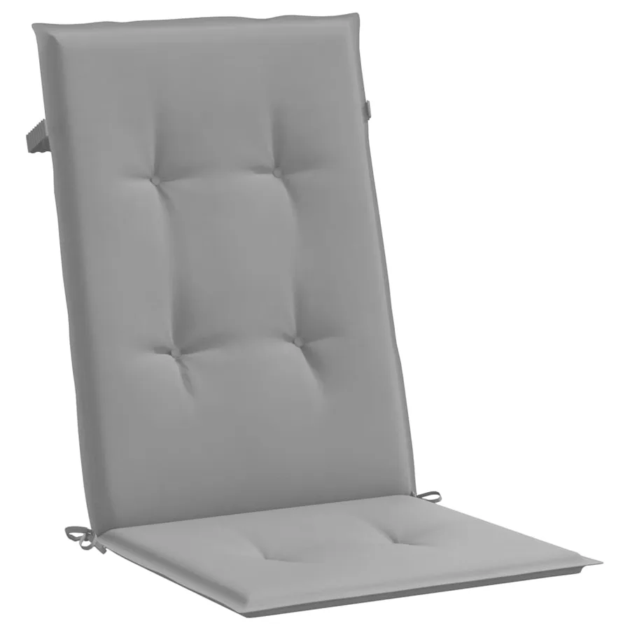 Coussins de chaise de jardin à dossier haut lot de 4 gris tissu - 5
