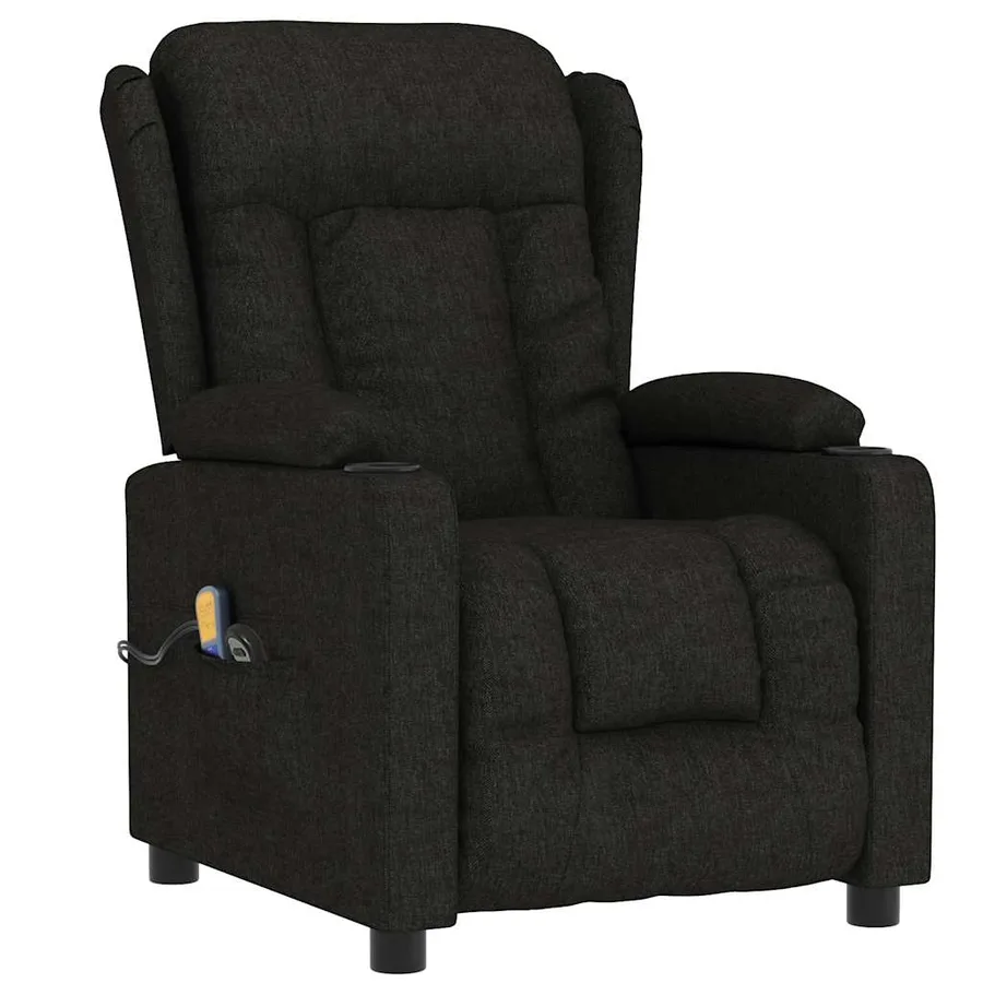 Fauteuil électrique de massage Noir Tissu - 3