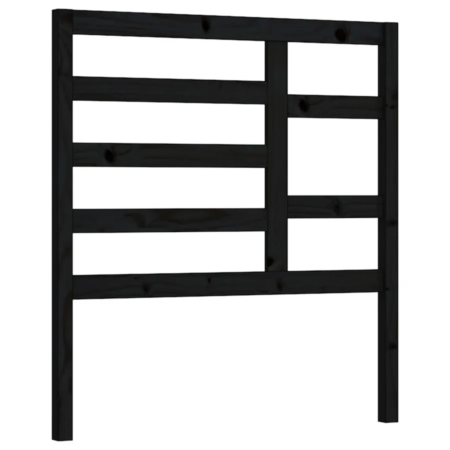 Tête de lit Noir 96x4x104 cm Bois massif de pin - 2