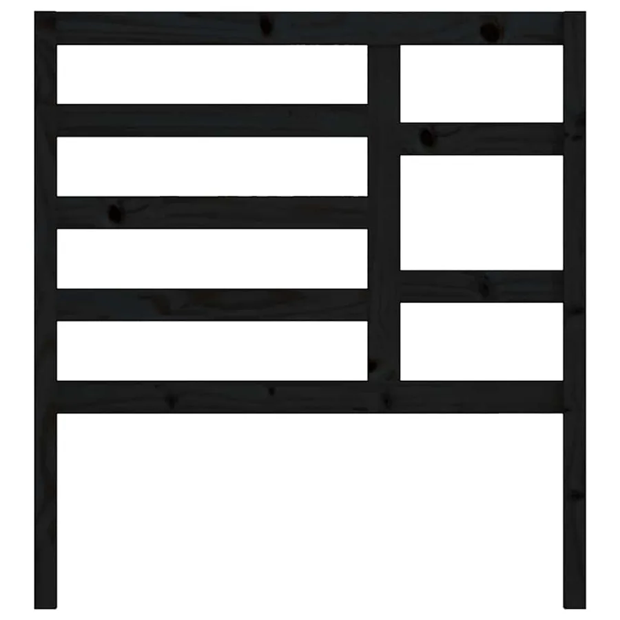 Tête de lit Noir 96x4x104 cm Bois massif de pin - 4