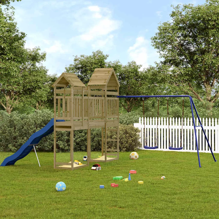 Aire de jeux d'extérieur bois de pin imprégné
