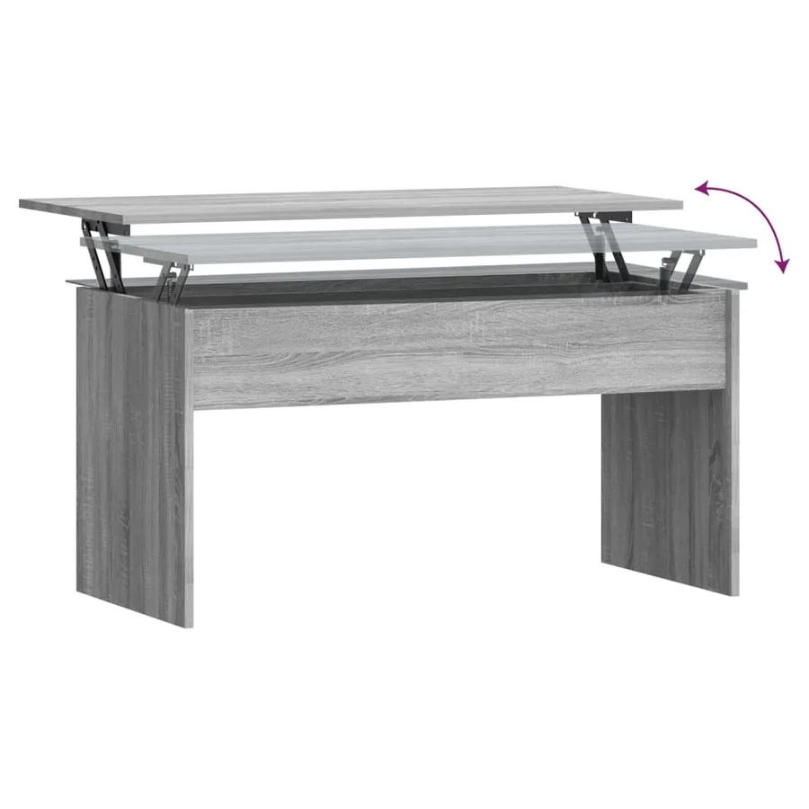 Table basse Sonoma gris 102x50,5x52,5 cm Bois d'ingénierie - 6