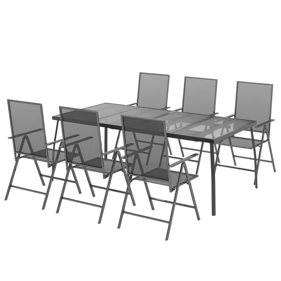 Ensemble à manger de jardin 7 pcs anthracite acier - 3