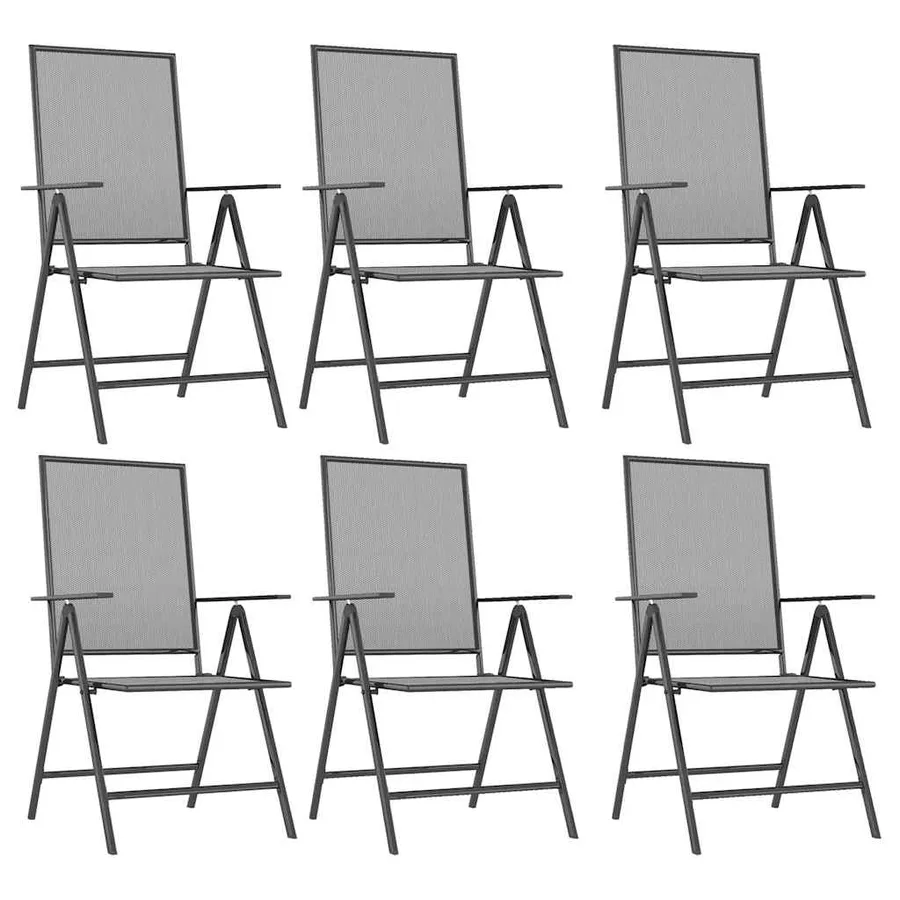 Ensemble à manger de jardin 7 pcs anthracite acier - 4