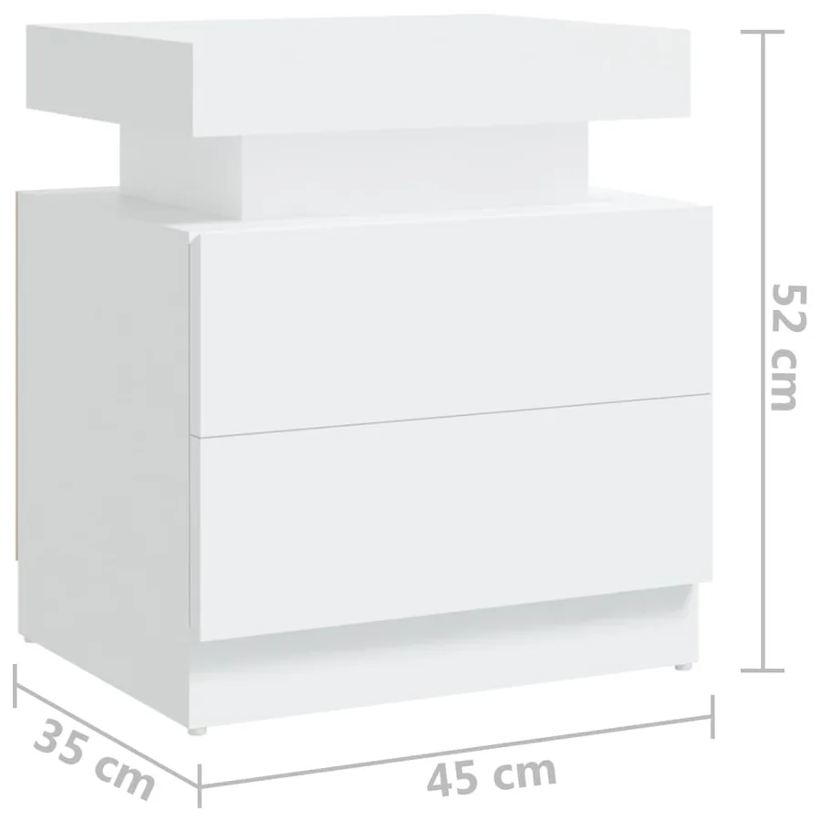 Table de chevet Blanc 45x35x52 cm Aggloméré - 7