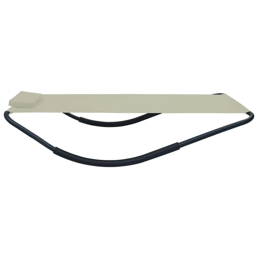 Lit de jardin Crème 200x90 cm Acier - 3