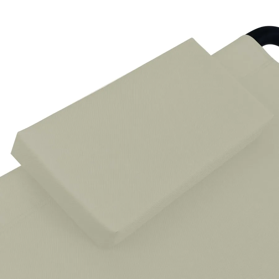 Lit de jardin Crème 200x90 cm Acier - 4