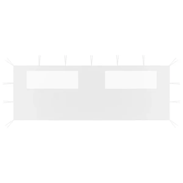 Paroi latérale de belvédère avec fenêtres 6x2 m Blanc